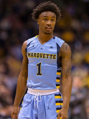 Marquette Golden Eagles guard Duane Wilson (1) during the game against the Xavier Musketeers at BMO Harris Bradley Center.