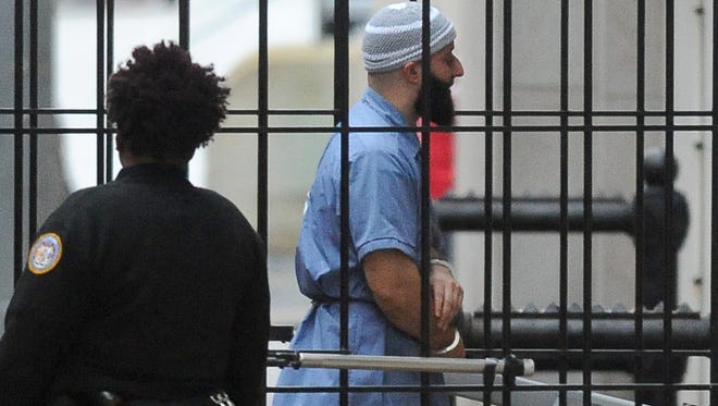 Adnan Syed enters Courthouse East in Baltimore prior to a hearing on Wednesday, Feb. 3, 2016 in Baltimore. (Barbara Haddock Taylor/The Baltimore Sun via AP)