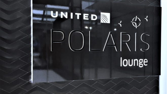 Entrance to United's new Polaris lounge at Chicago's O'Hare Airport is seen during a media preview on Nov. 30, 2016.