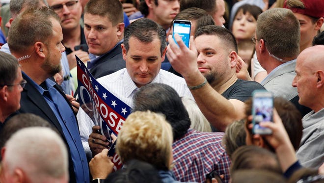 Cruz meets with supporters at a rally on March 19, 2016, in Provo, Utah.