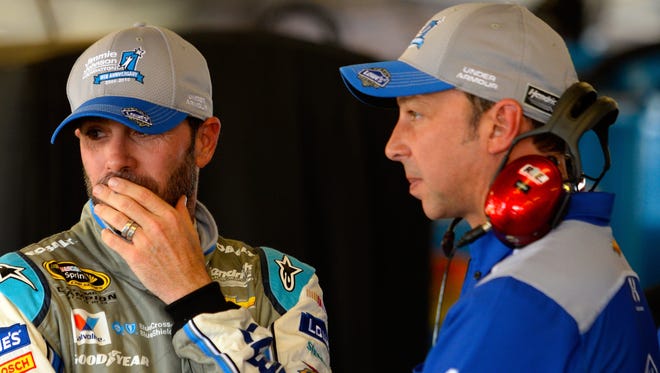 Jimmie Johnson (left) and Chad Knaus have been paired since 2002.