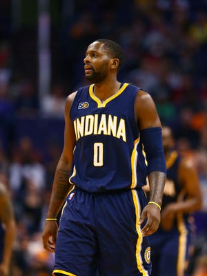 Indiana Pacers forward C.J. Miles against the Phoenix Suns at Talking Stick Resort Arena.