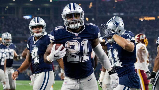 Elliott tallied two touchdowns against the rival Washington Redskins to lead the Cowboys to a win on Thanksgiving.