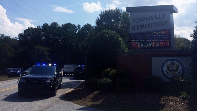 Police and emergency medical services responded to a school shooting Sept. 28, 2016, at Townville Elementary School in Townville, S.C.