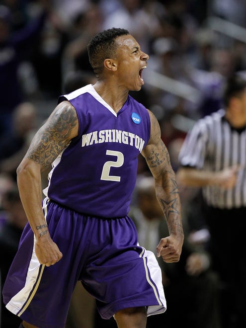 March 19, 2010: Isaiah Thomas celebrates his 3-pointer in second half action.