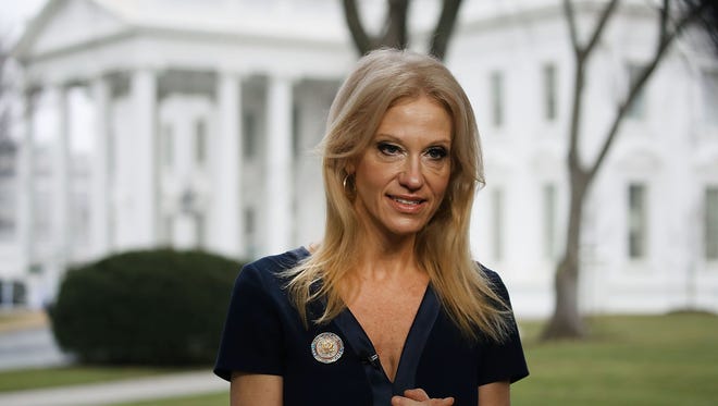 Kellyanne Conway prepares for her "Meet the Press" appearance on Jan. 22, 2017.
