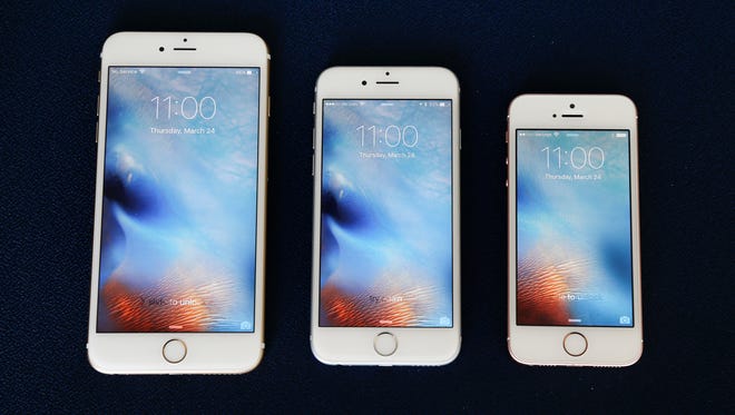 From left, the iPhone 6S Plus, 6S and SE were first introduced in late 2015. The 6s updated the internal hardware and added a 12-MP camera. The SE served as a successor to the 5s.