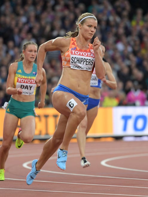Dafne Schippers (NED) wins women's 200m heat in 22.63 during the IAAF World Championships in Athletics at London Stadium at Queen Elizabeth Park.