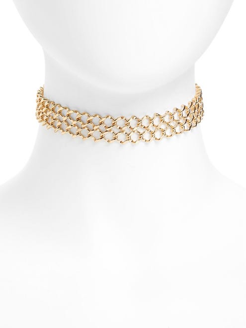 Chokers also pair well with short dresses. BP Chain Link Choker from Nordstrom, $15.