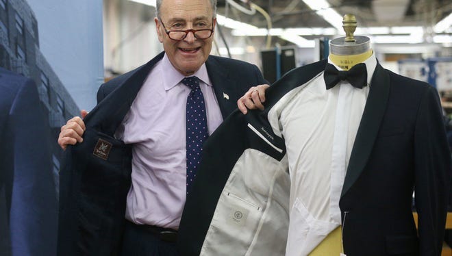 U.S. Sen. Charles Schumer helped announce a deal that Hickey Freeman will support new Trunk Club line.