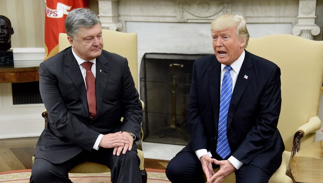 President Trump and Ukraine President Petro Poroshenko of Ukraine.