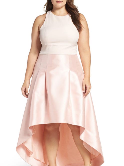 Eliza J Crepe Mikado High Low Plus Size Gown from Nordstrom, size 14w-22w; $208.