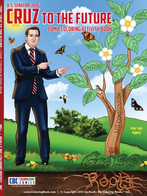 A coloring book produced by Really Big Coloring Books Inc. features Cruz on Dec. 12, 2013.