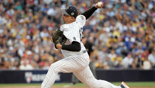 Dellin Betances wore a Motus sleeve during July's All-Star Game, but other players have not yet followed suit.