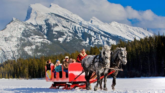 It's pretty much a guarantee to find snow on the ground on Christmas at Banff National Park and Lake Louise in Canada.