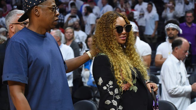 Bey showed off her growing baby bump on April 30 at the NBA playoff game between the Los Angeles Clippers and the Utah Jazz.