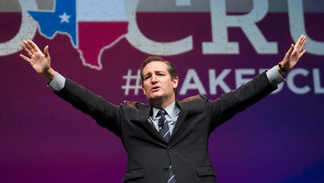Cruz addresses delegates at the Texas GOP Convention in Fort Worth on June 6, 2014.