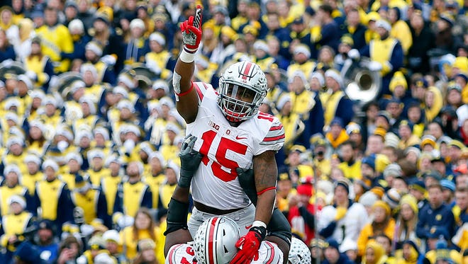 Elliott ran for 3,961 yards and 43 touchdowns in three years at Ohio State, winning Big Ten offensive player of the year in 2015.