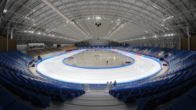 An undated photo made available on Feb. 8 shows the Gangneung Oval in Gangneung, Gangwon Province, South Korea.