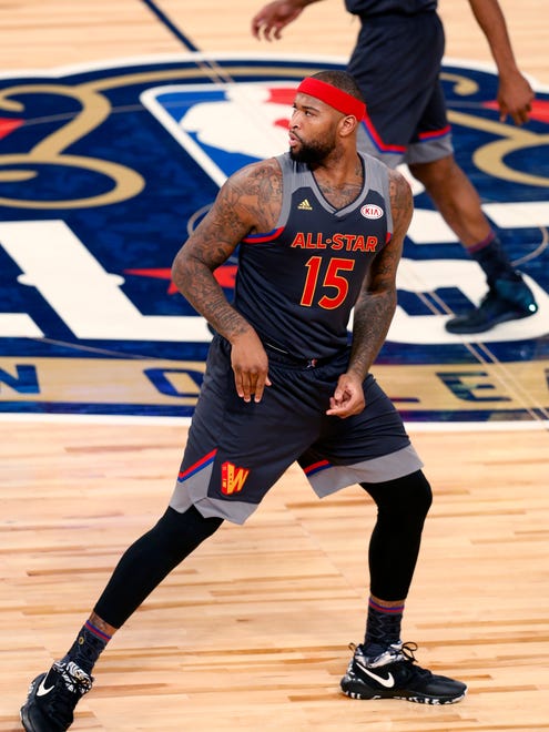 2017: Western Conference forward DeMarcus Cousins of the Sacramento Kings (15) plays during the first half of the NBA All-Star Game.