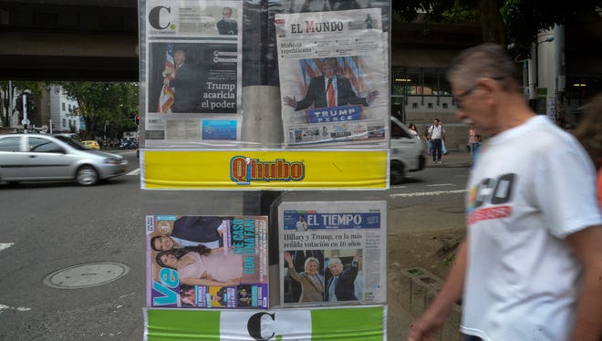 Colombian newspapers report the victory of President-elect Trump.