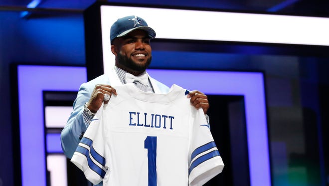 The Cowboys took Ezekiel Elliott with the No. 5 overall pick in the 2016 NFL draft.