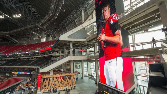 Falcons QB Matt Ryan figures to loom large figuratively and literally at Mercedes-Benz Stadium.