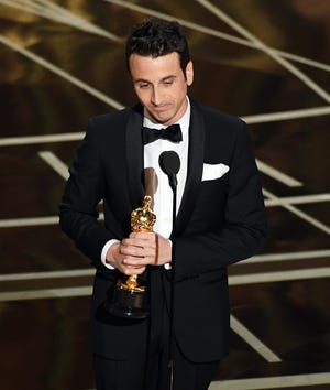 Composer Justin Hurwitz accepts the award for best original score for "La La Land" onstage during the 89th Annual Academy Awards at Hollywood & Highland Center on Feb. 26, 2017 in Hollywood. The Nicolet High School graduate also won an Oscar for original song, for the movie's "City of Stars."